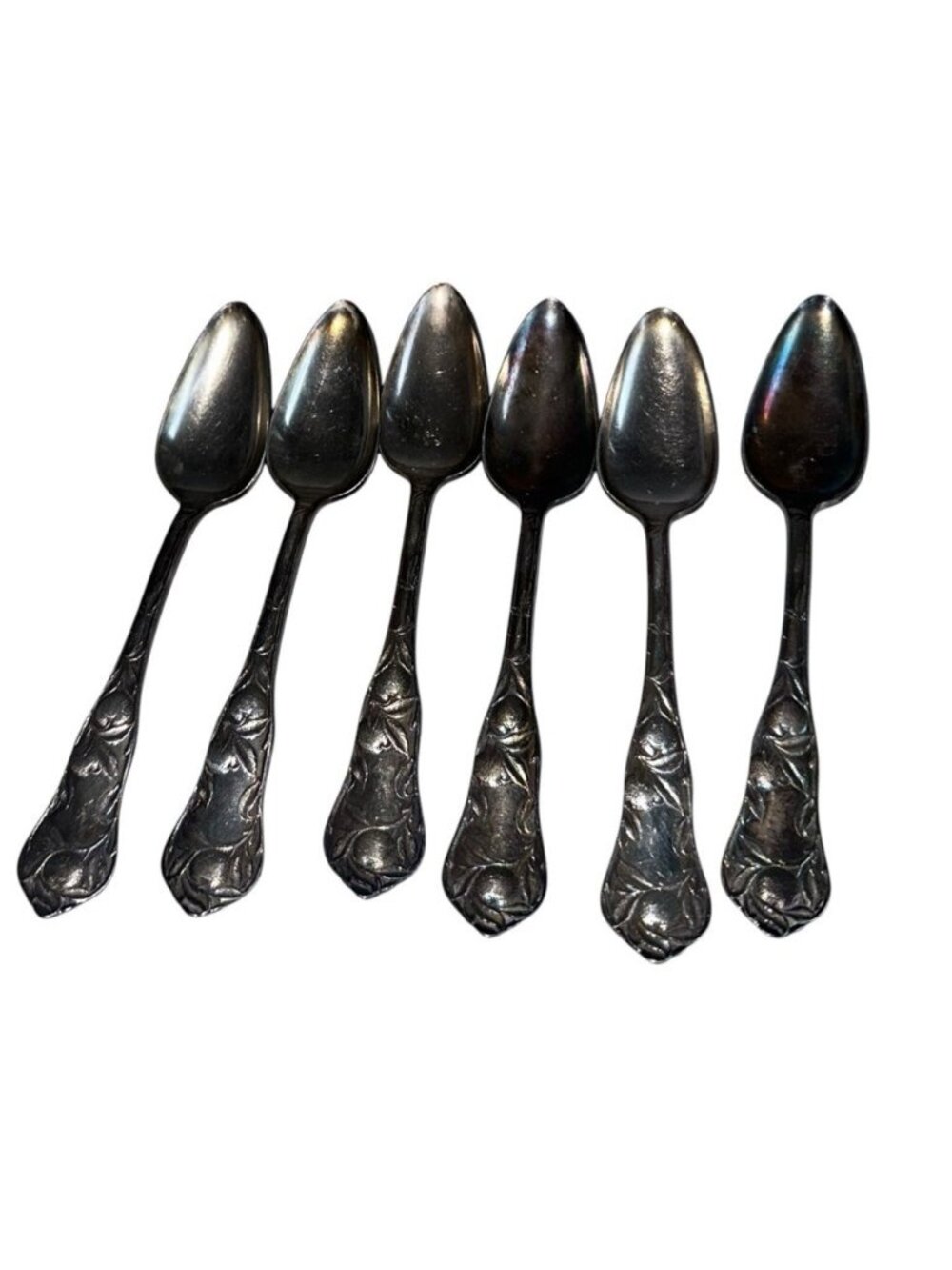 Antique 1910 Rogers & Son AA Sunkist Pattern Set Of 6 Spoons Silverplate